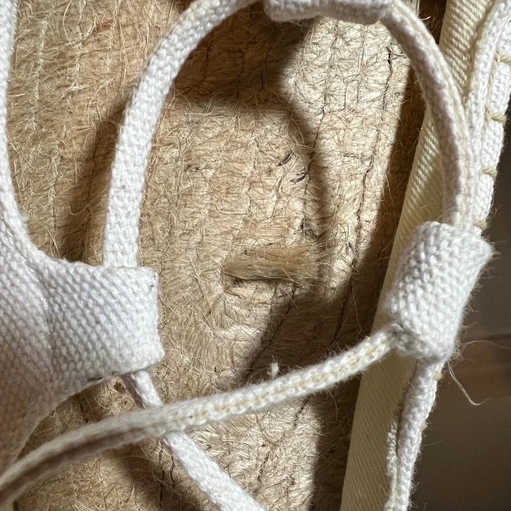 Soludos Biarritz Lace Up Espadrille in White, Women's Size 11
